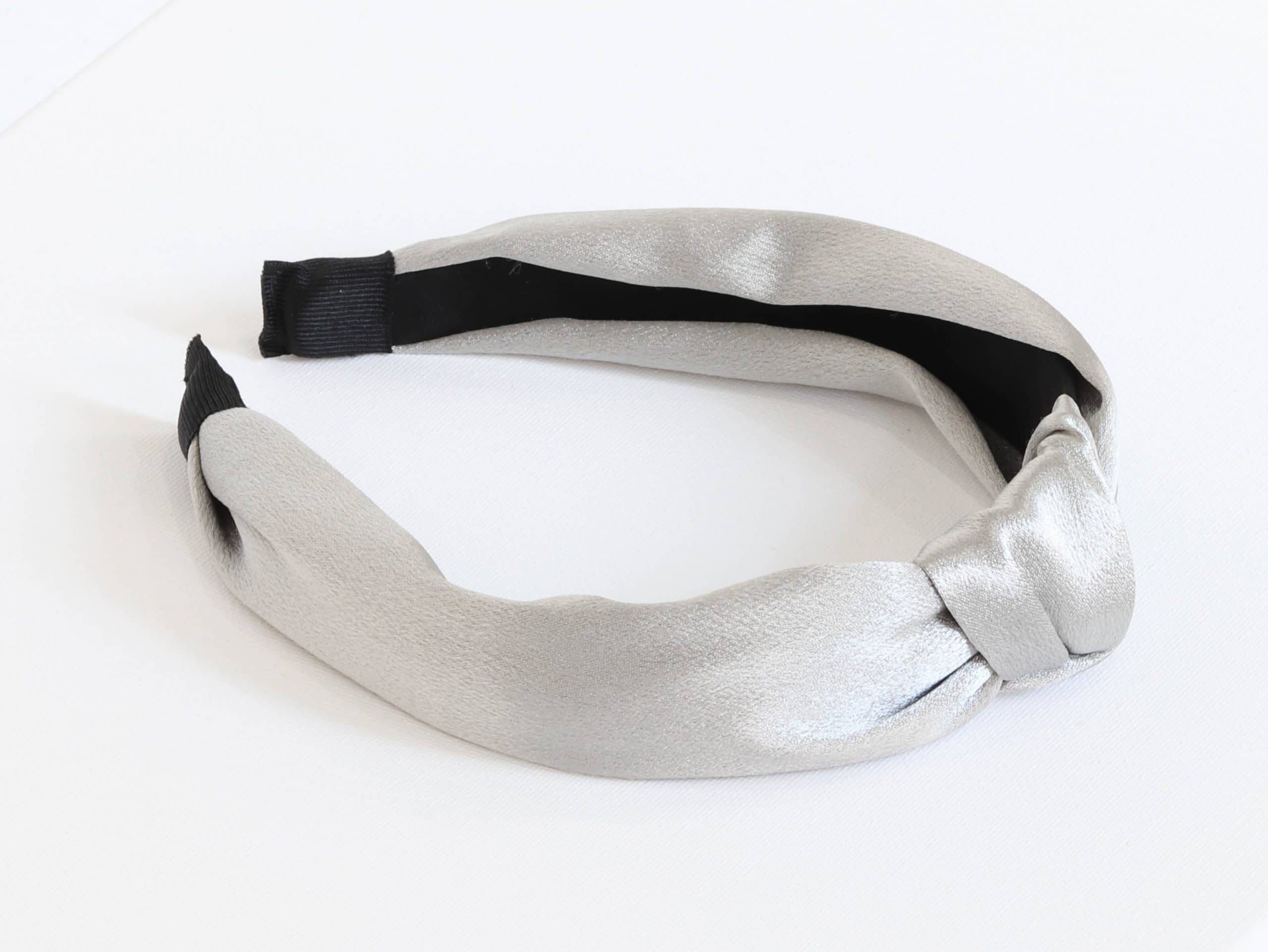 Grey Harriett Satin Knot Headband – Big Metal London