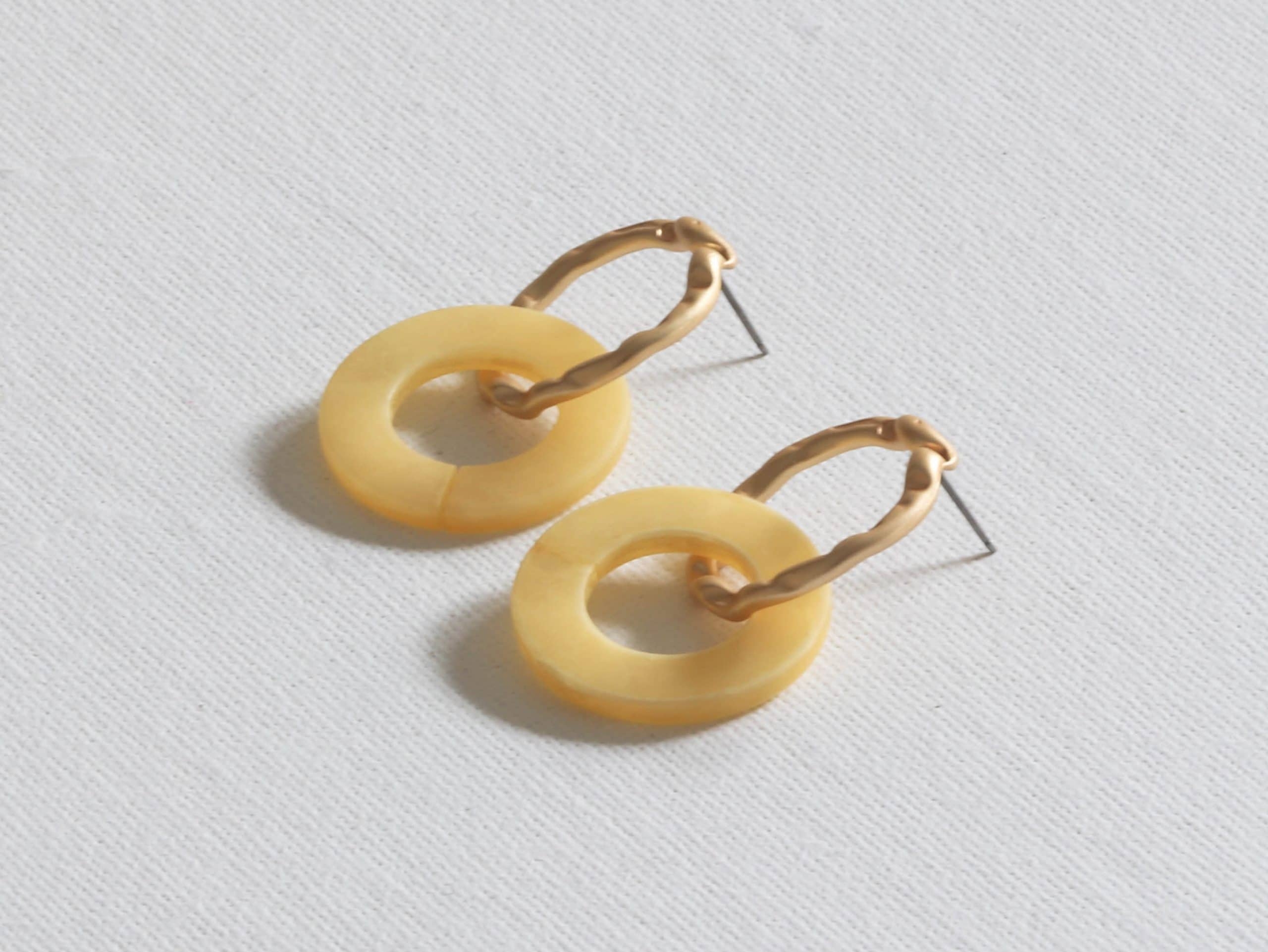 Celia Irregular Loop Earrings in Gold Yellow – Big Metal London