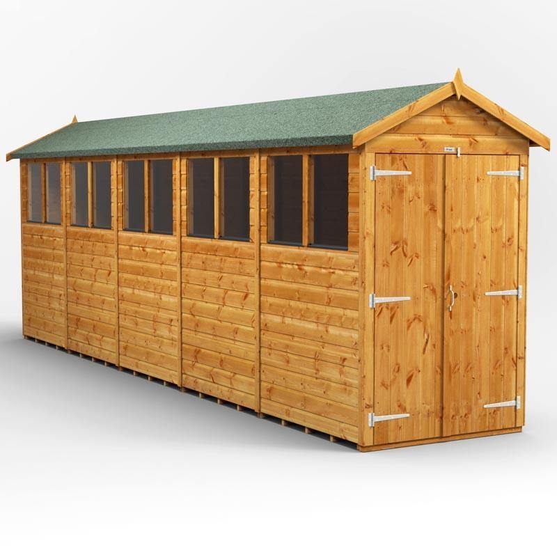 20×4 Power Premium Apex Shed, Double / Windows – Wooden – Powersheds – Spearhead Outdoors