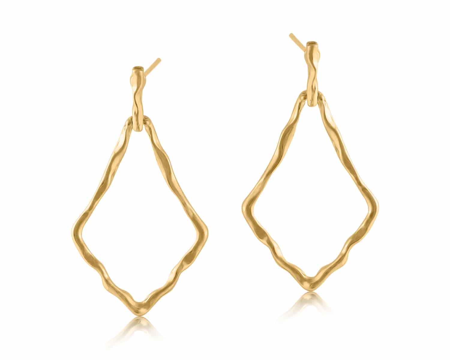 Pandora Plated Brass Molten Metal Plated Earrings in Gold – Big Metal London