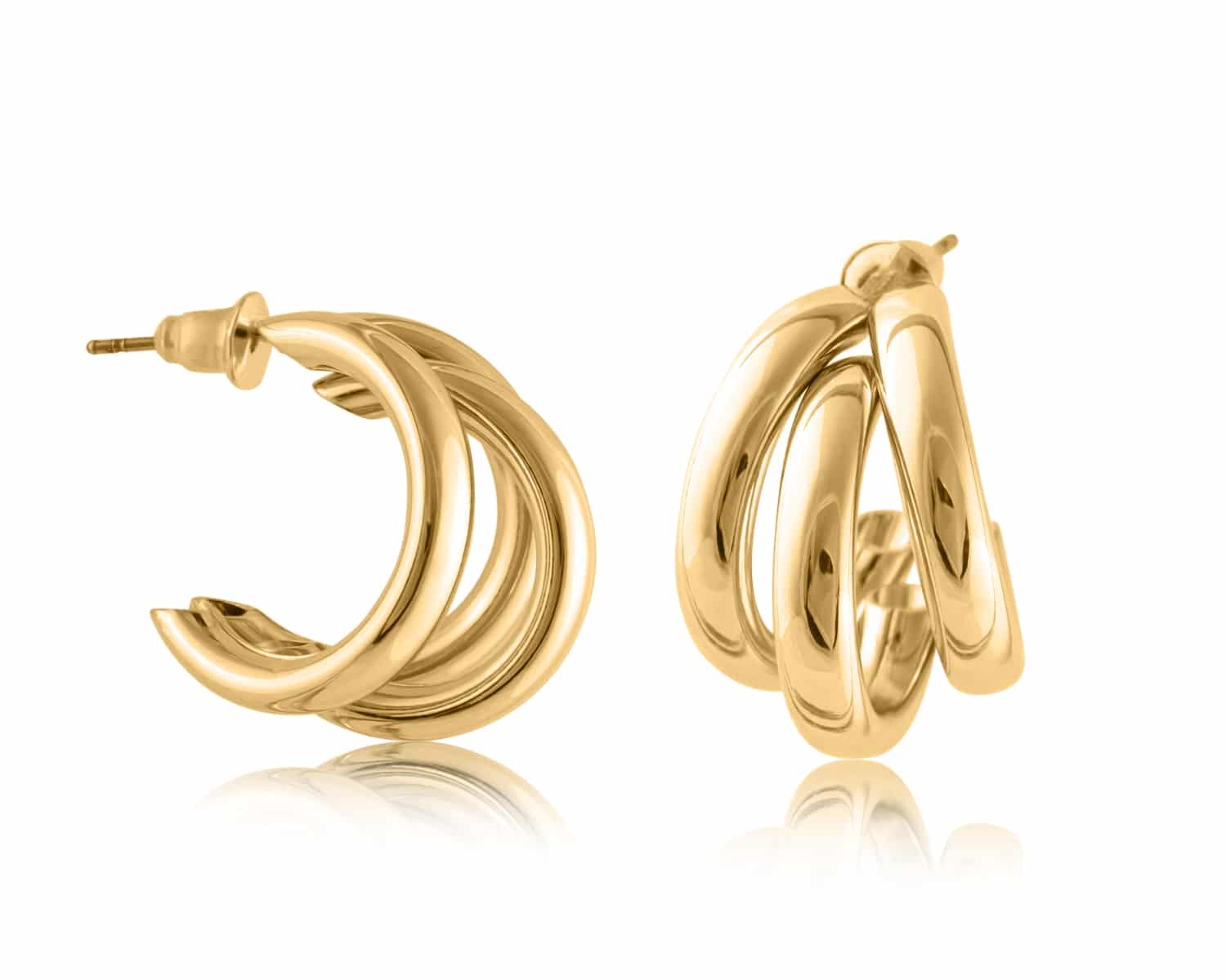 Gisele Turbular Plated Brass Earrings in Gold – Big Metal London