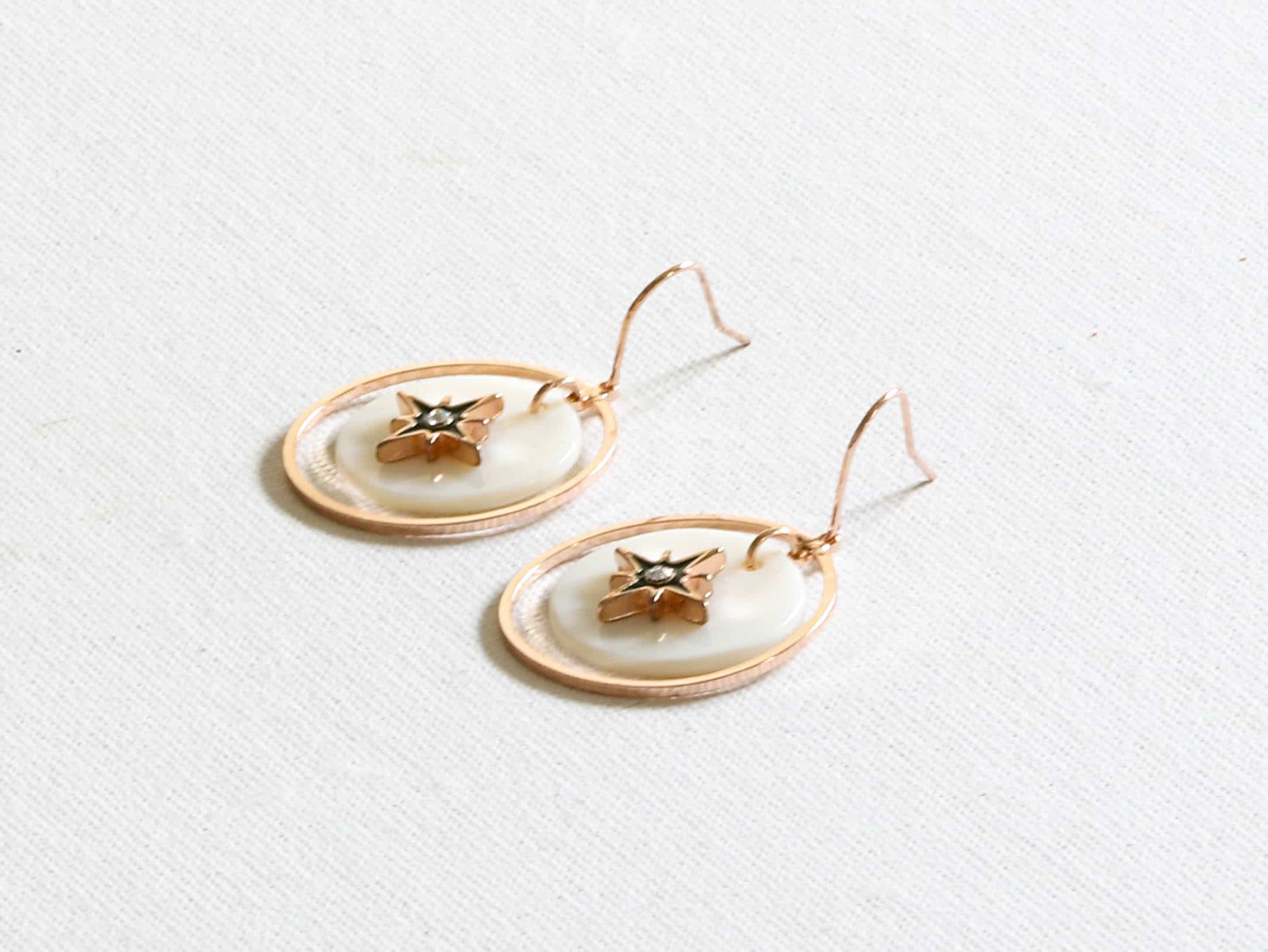 Perdita Delicate Shell Charm Earrings in Rose Gold – Big Metal London