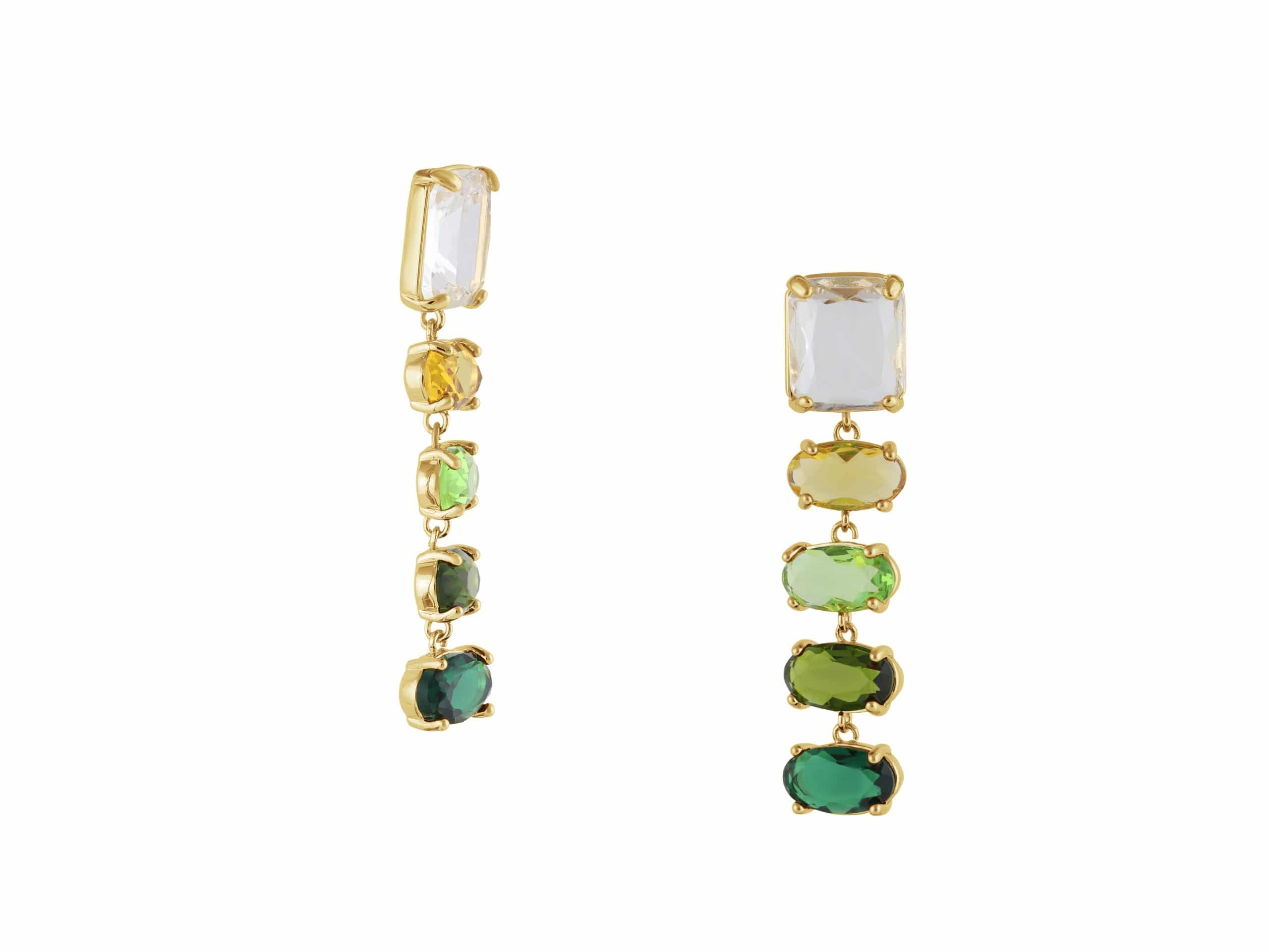Zadie Allure Stone Cut Luxe Earrings in Green – Big Metal London