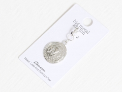 M Initial Brass Charm in Silver – Big Metal London