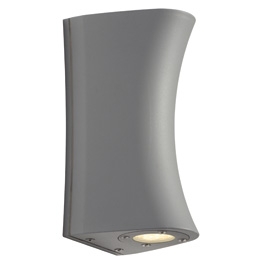 SLV 227290 Delwa Curve LED 2x4W 4000K Silver Grey Outdoor Wall Light