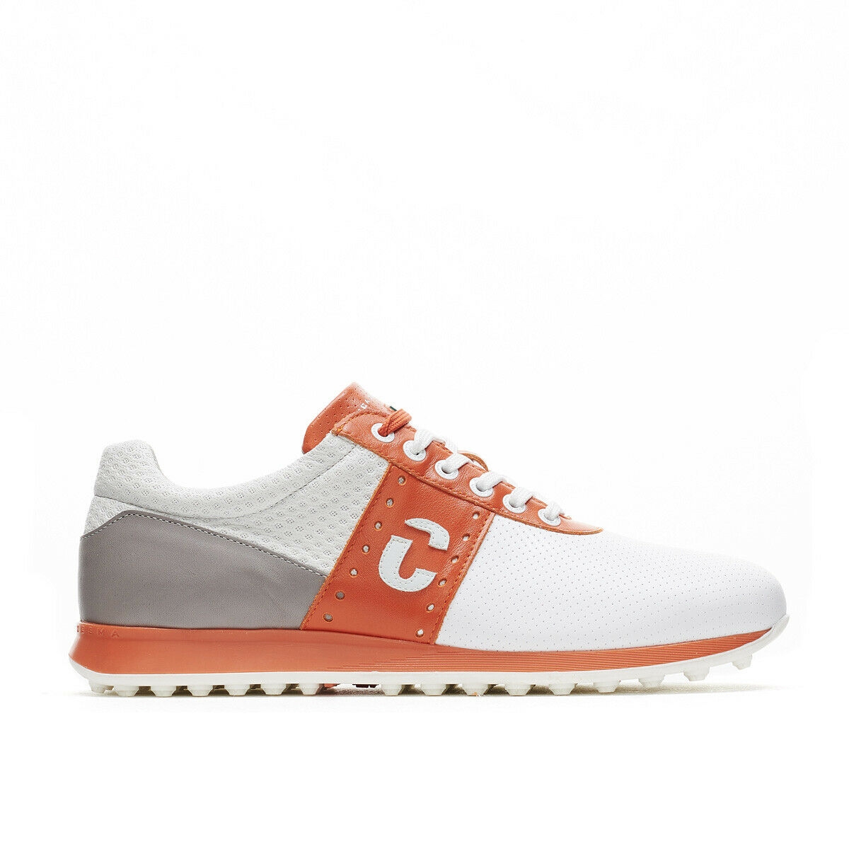 Duca Del Cosma Mens Belair Dimple Golf Shoes – White 43 – WhiteOrangeGrey – Get That Brand
