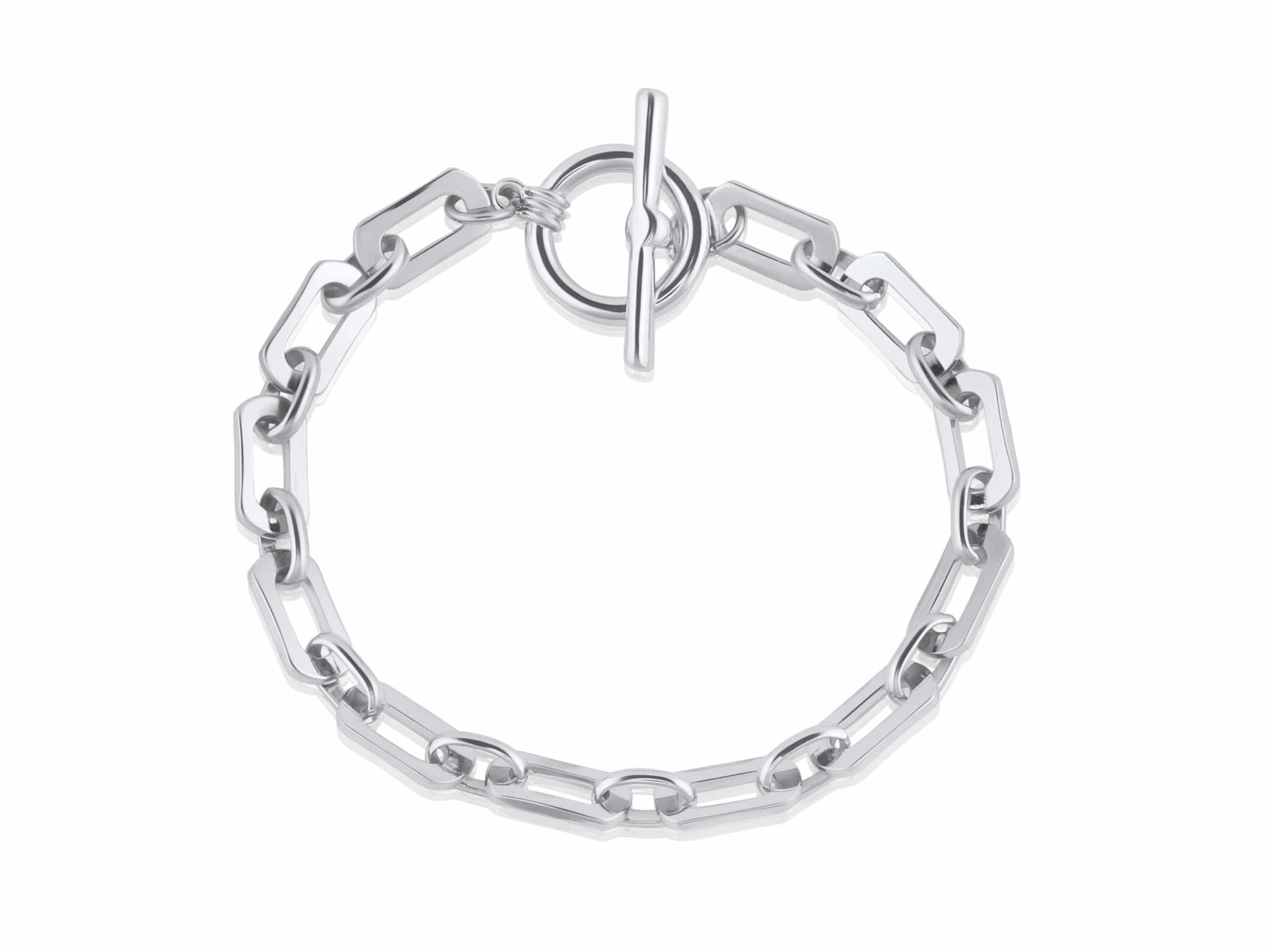 Arlette Statement Chunky Chain Bracelet in Silver – Big Metal London