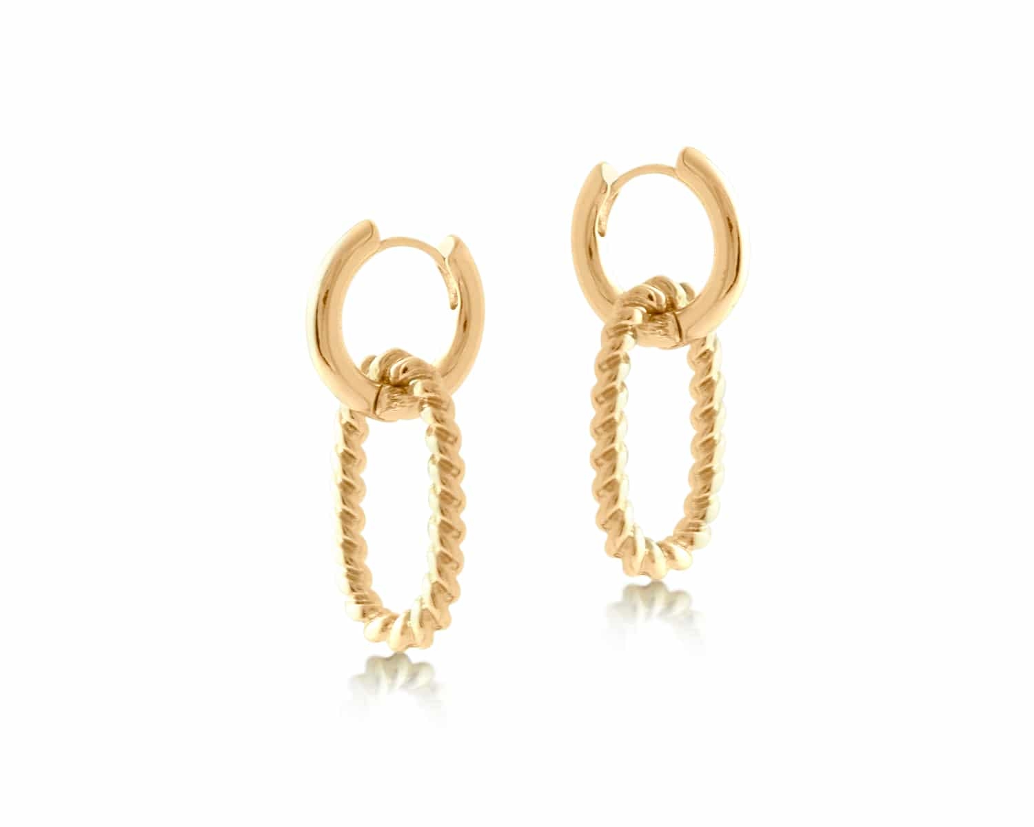Rachel Rope Hoop Earrings in Gold – Big Metal London