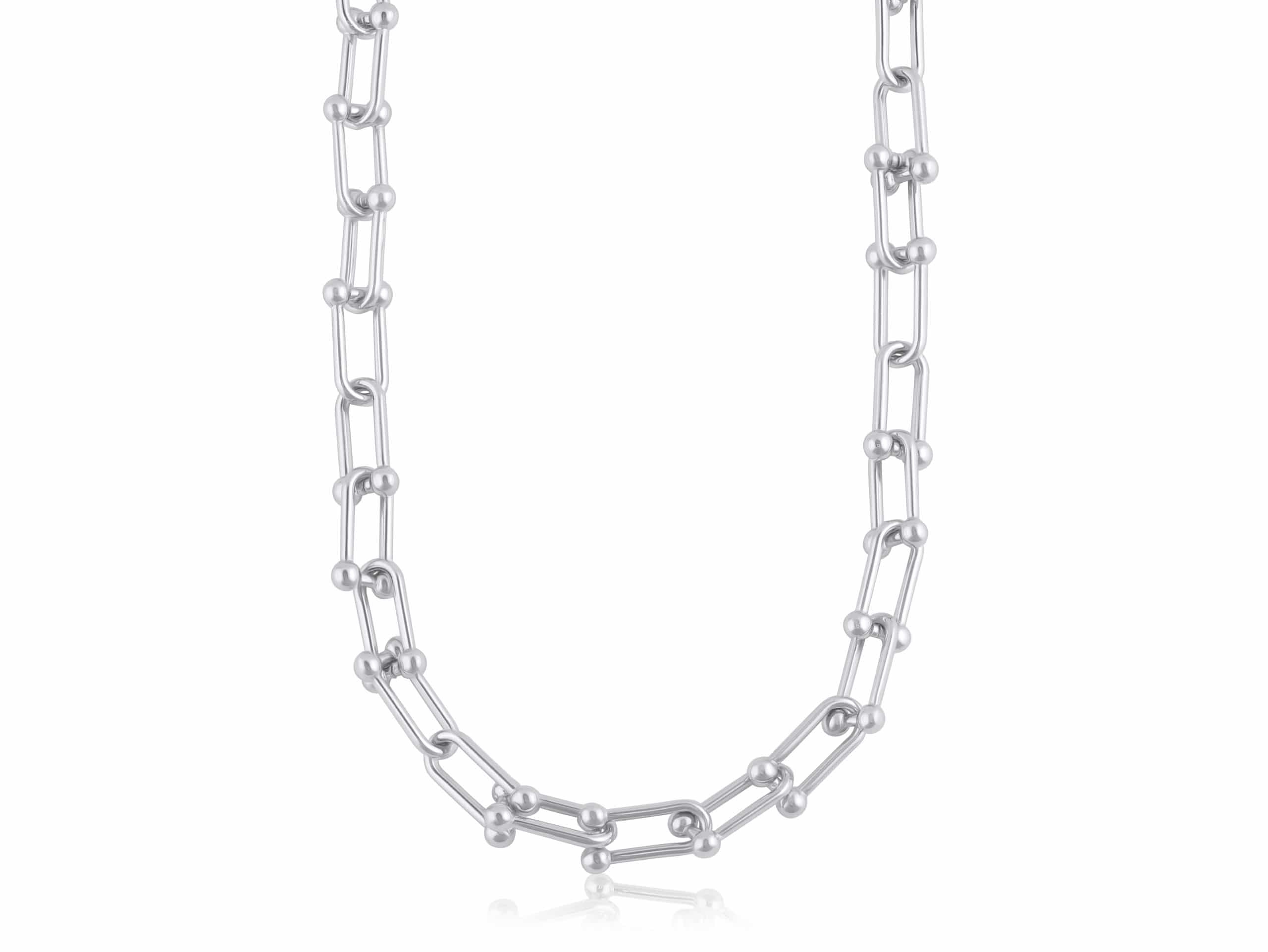 Renata Statement Chunky Chain Necklace in Silver – Big Metal London