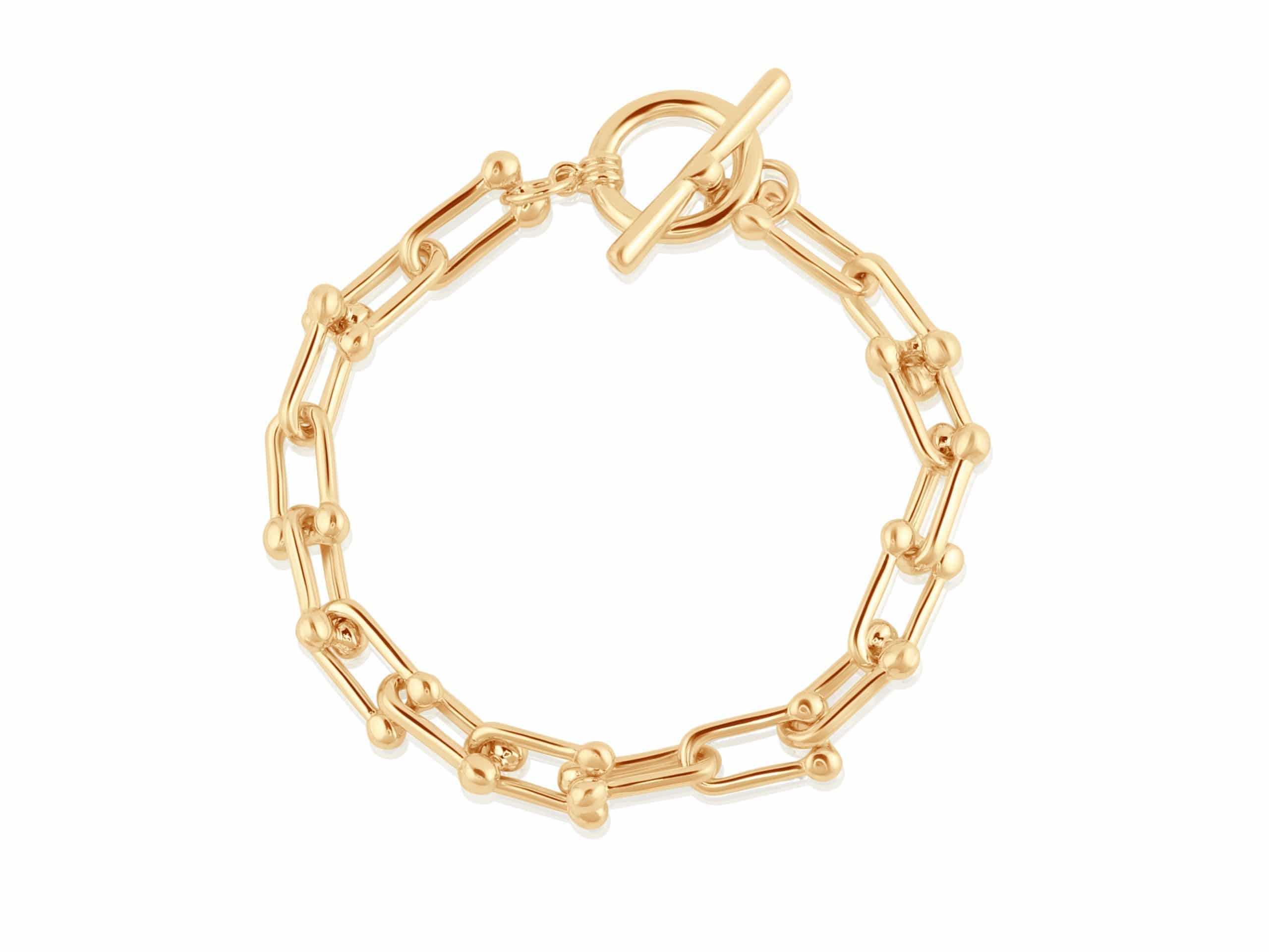 Renata Statement Chunky Chain Bracelet in Gold – Big Metal London