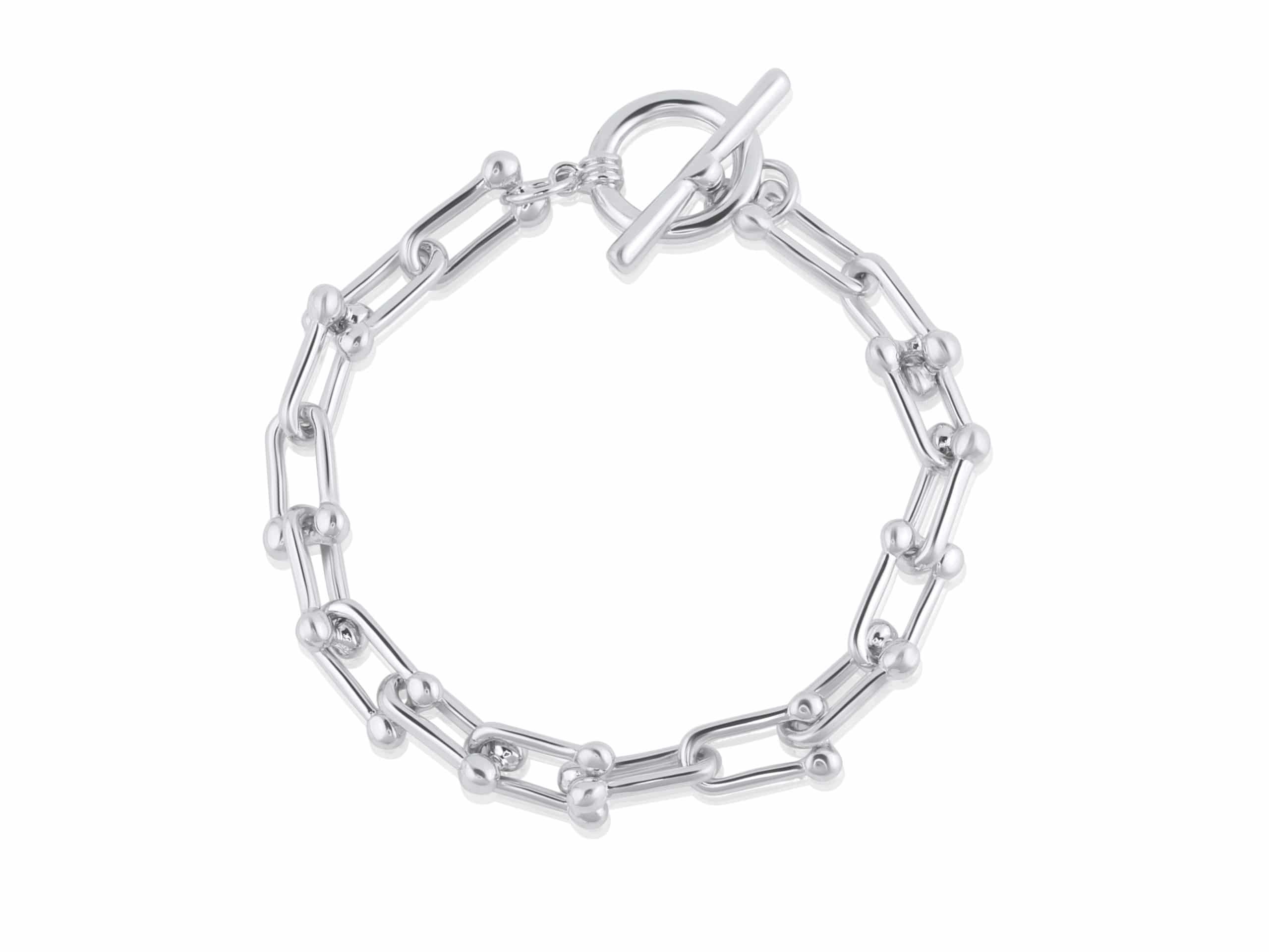 Renata Statement Chunky Chain Bracelet in Silver – Big Metal London
