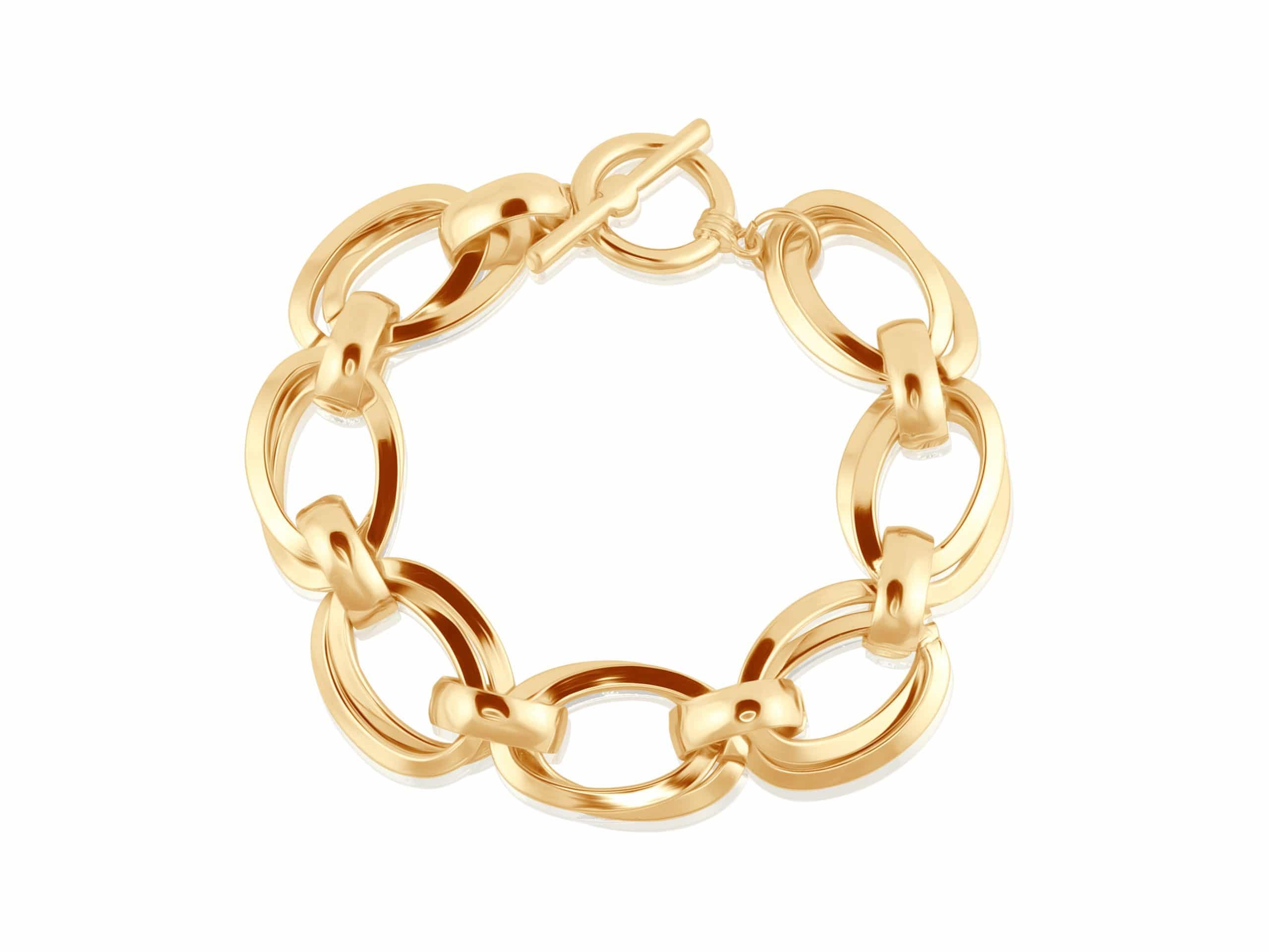 Nicolette Statement Chunky Chain Bracelet in Gold – Big Metal London
