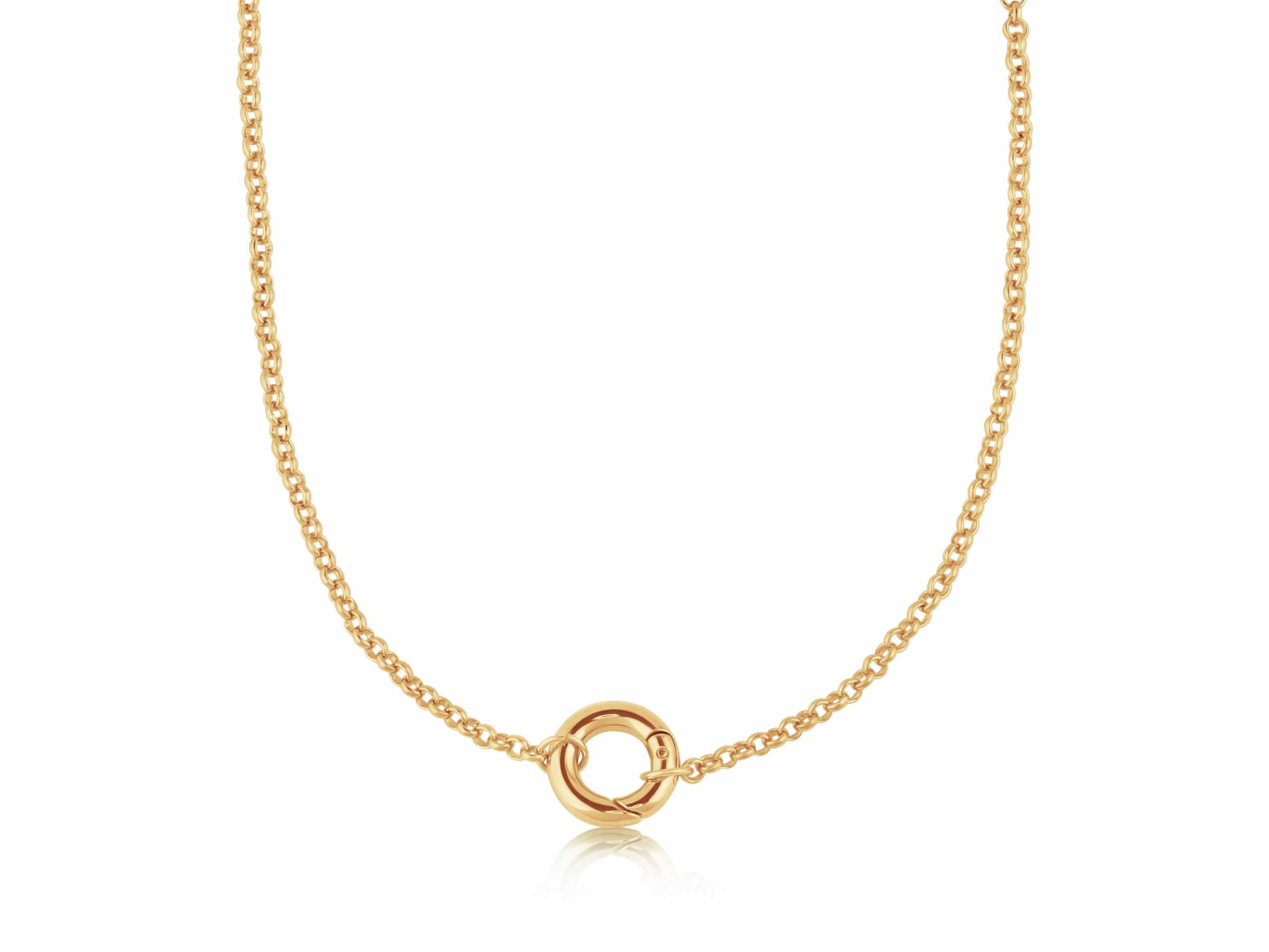 Olivia Mini Brass Belcher Chain Necklace with a Lock in Gold – Big Metal London
