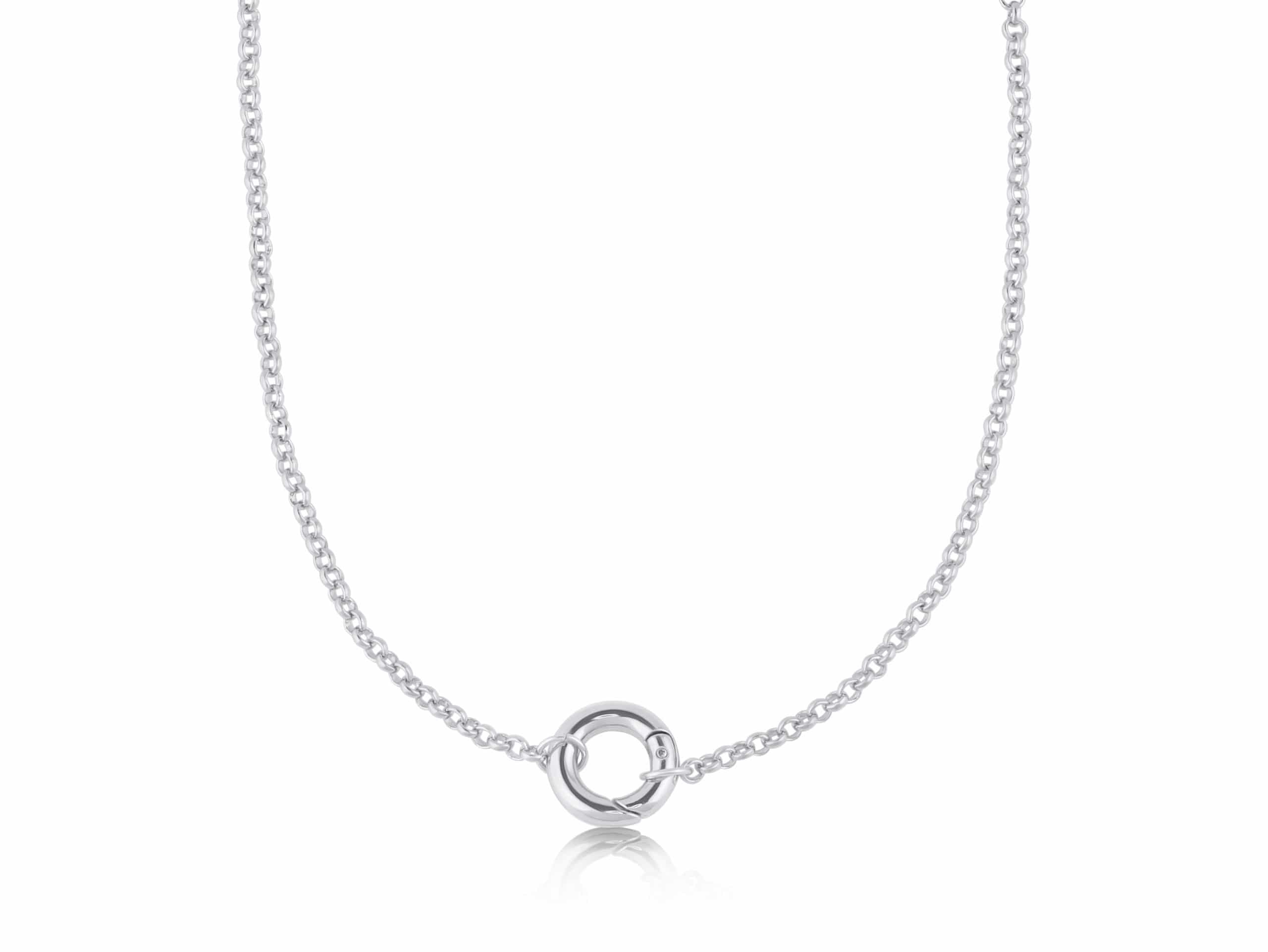 Olivia Mini Brass Belcher Chain Necklace with a Lock in Silver – Big Metal London