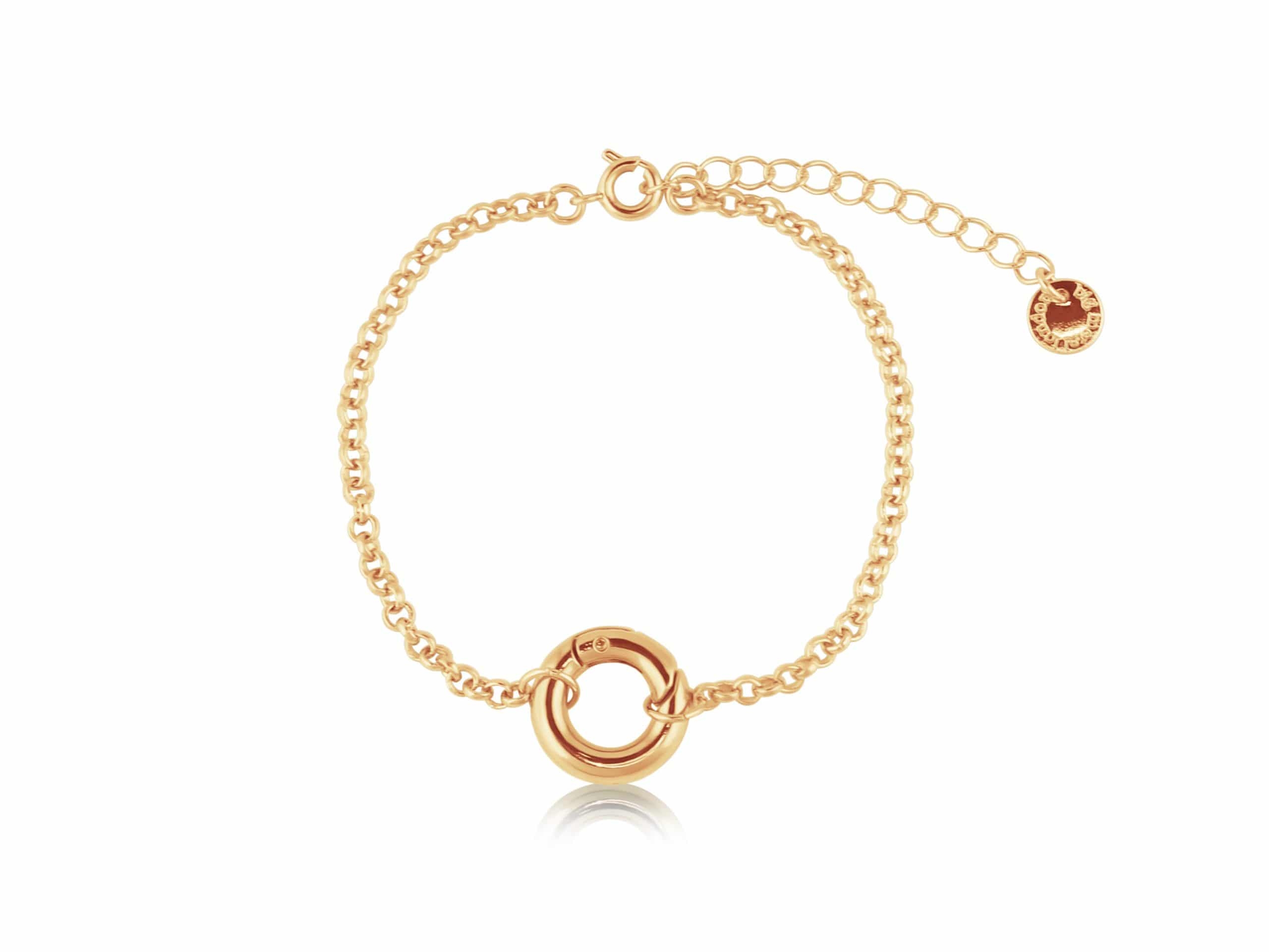 Olivia Mini Brass Belcher Chain Bracelet with a Lock in Gold – Big Metal London