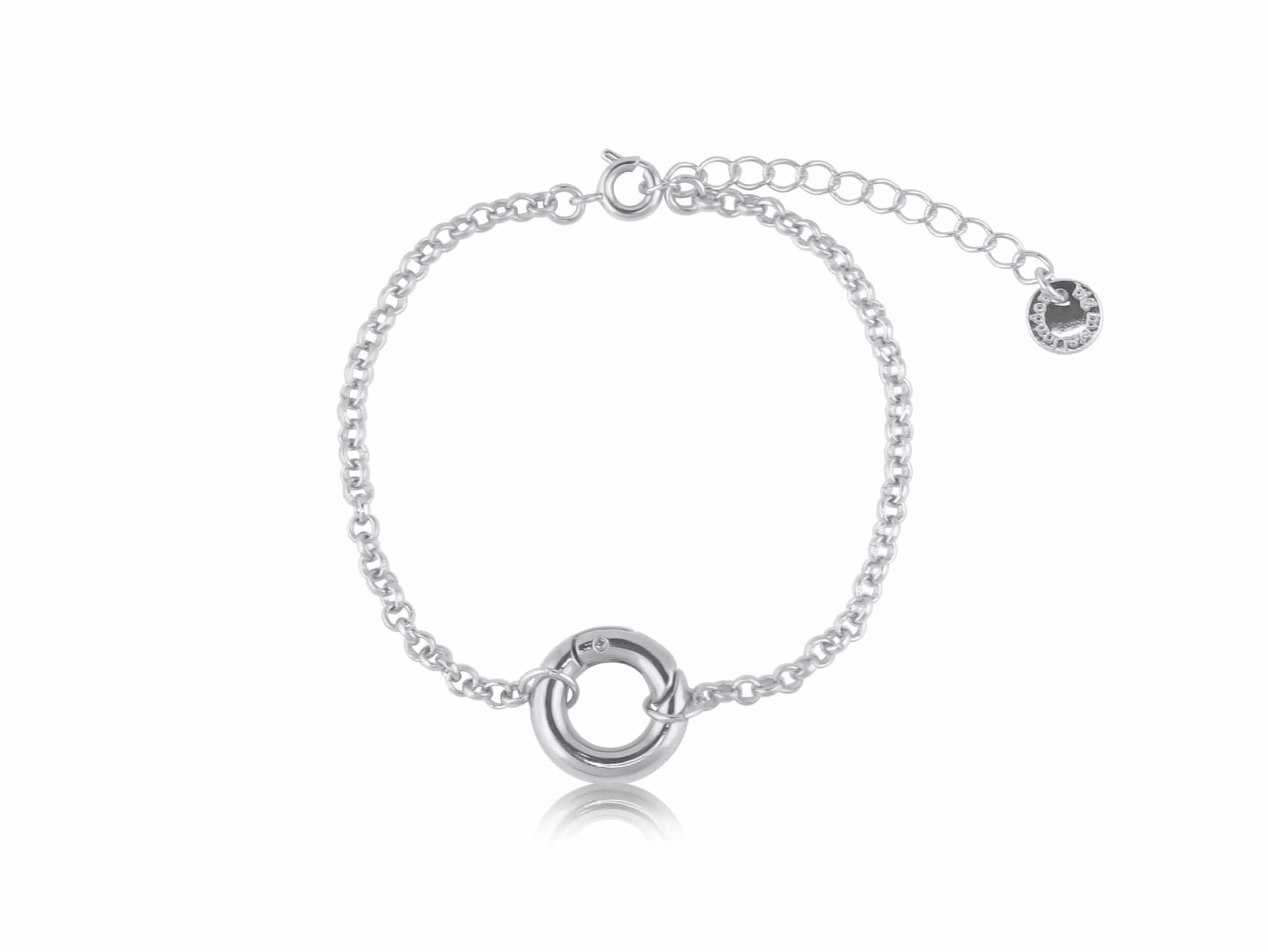 Olivia Mini Brass Belcher Chain Bracelet with a Lock in Silver – Big Metal London