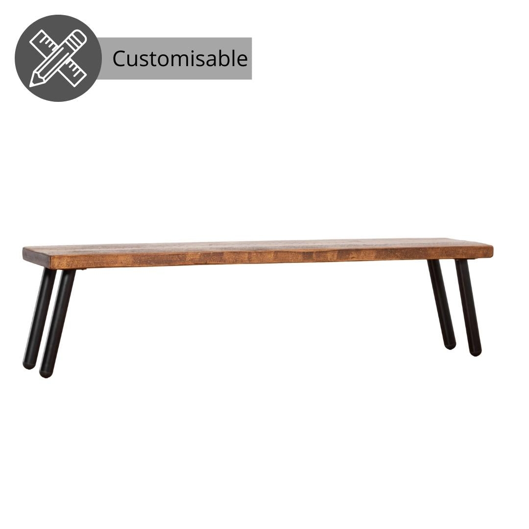 Gibson Industrial Bench – Chunky Round Leg, 150cm40cm65mm – Kitchen & Dining Benches – Acumen Collection