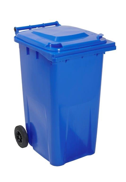 240L Two Wheel Plastic Bin – Blue