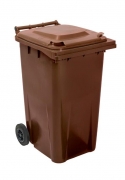 240L Two Wheel Plastic Bin – Brown