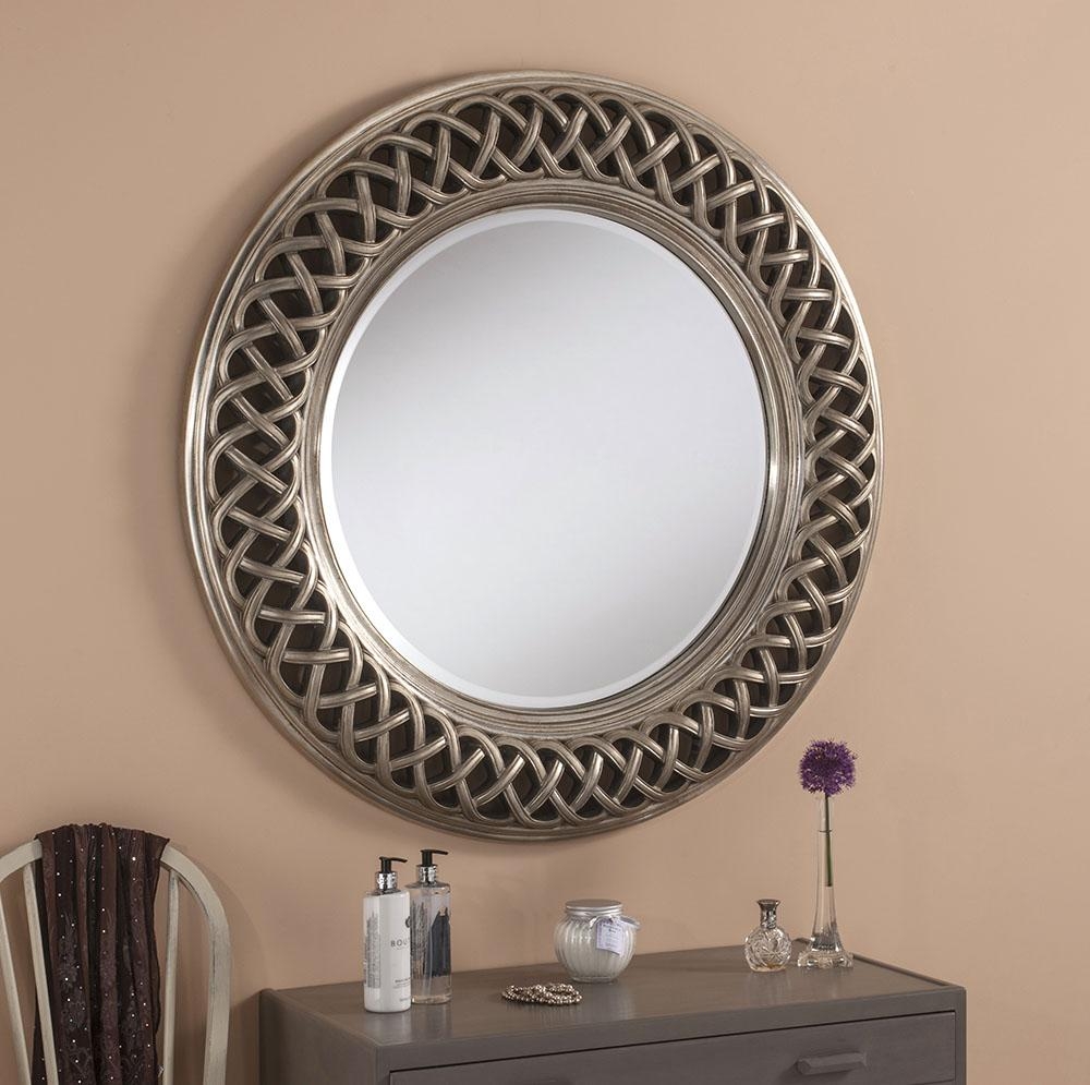 Britannia Entwined Lattice Round Mirror (117cm Diameter) – Silver – Gold – Silver & Gold – Silver – Round / Oval Mirrors – Britannia Mirrors –
