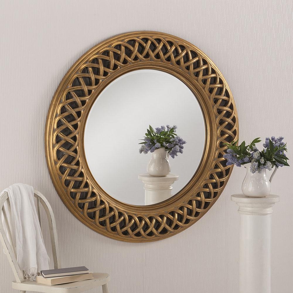 Britannia Entwined Lattice Round Mirror (117cm Diameter) – Silver – Gold – Silver & Gold – Gold – Round / Oval Mirrors – Britannia Mirrors – Stylishly
