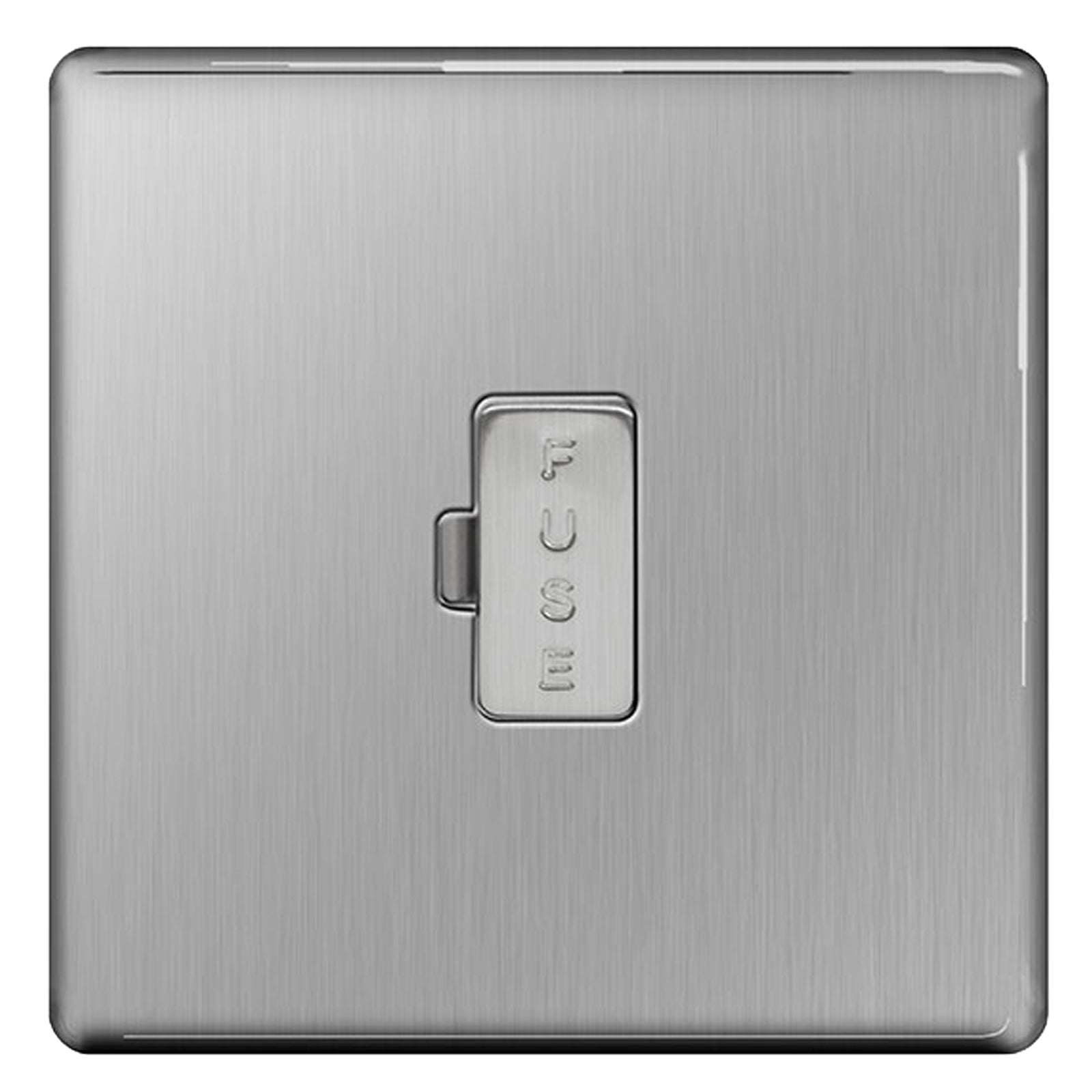 BG Nexus Screwless Flat Plate Brushed Steel Switches and Sockets Grey Inserts Full Range Unswitched Fused Spur FBS54 – Masterlec