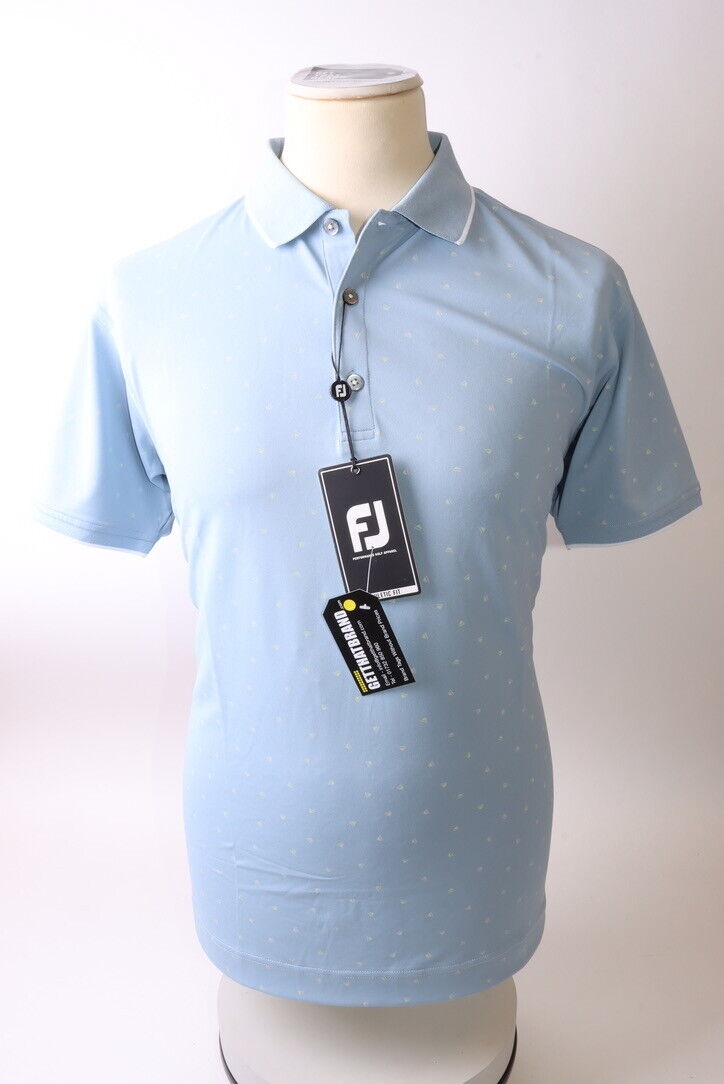 FootJoy Men’s Push Play Print Polo Shirt – L – Grey – Get That Brand
