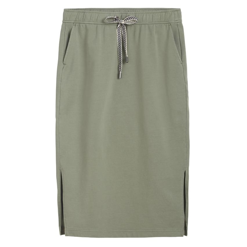 Sandwich Jersey Skirt In Soft Olive – XL
