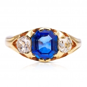Engagement | Victorian, Burmese Sapphire and Diamond Ring – Vintage Ring – Antique Ring Boutique