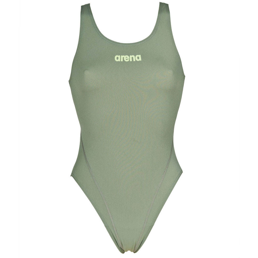 Womens Solid Swim Tech One Piece 34″ Army/Gree – Arena