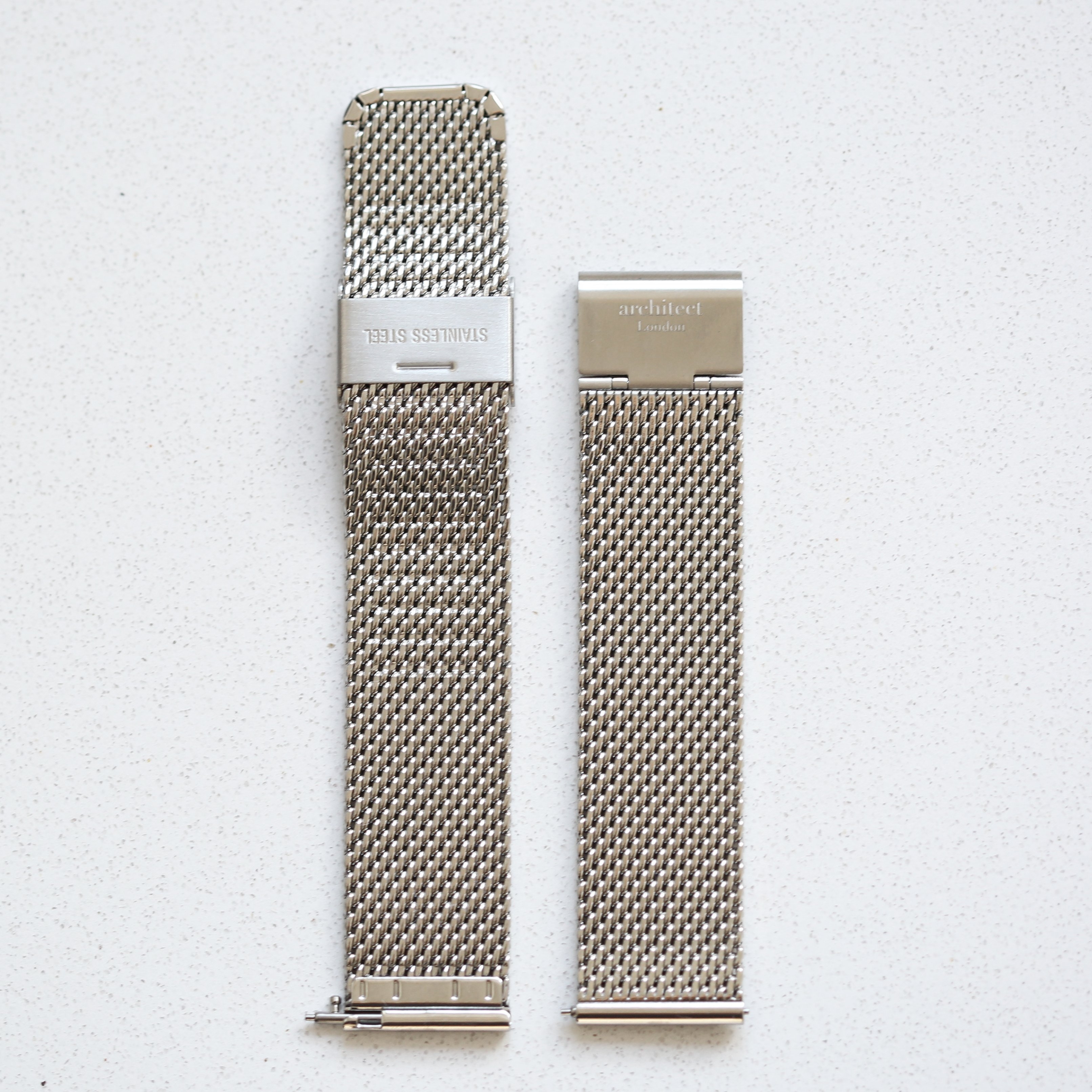 Steel Silver Mesh Snap-Strap – Stainless Steel / Milanese Stainless Steel Mesh – Architect Watches