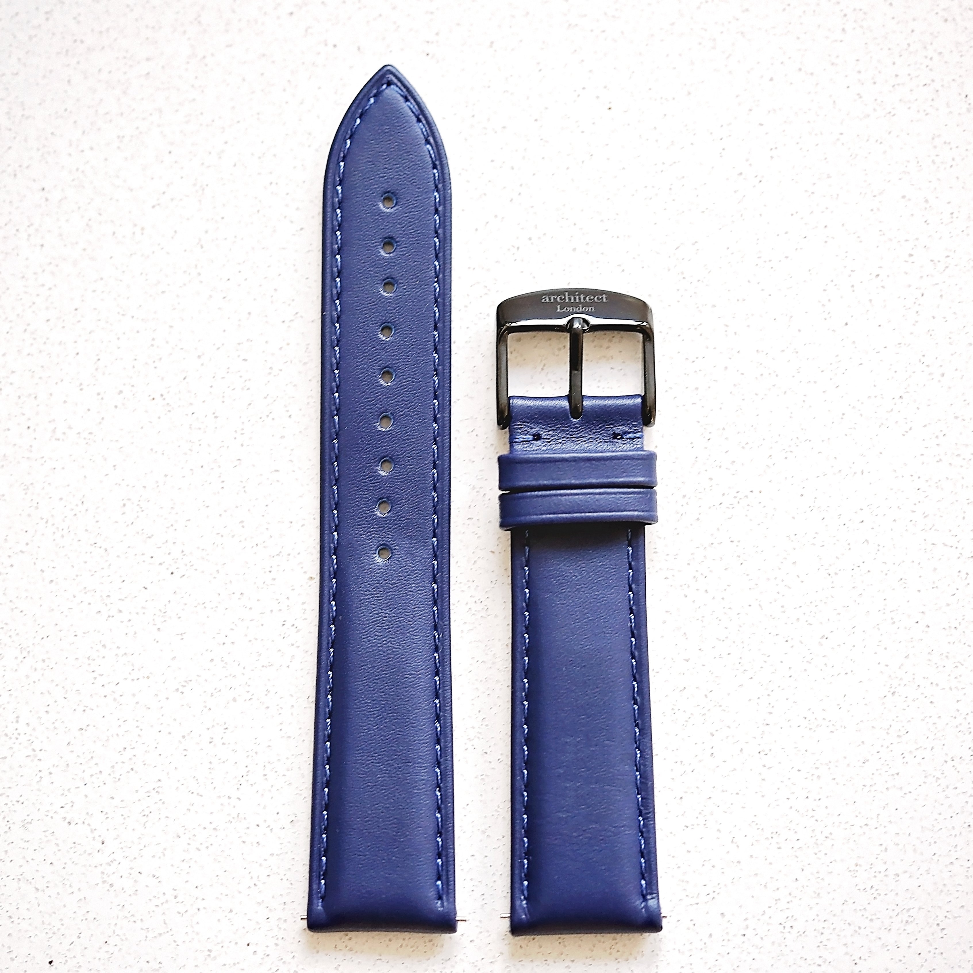 Admiral Blue Snap-Strap – Black – Genuine Leather – Architect Watches