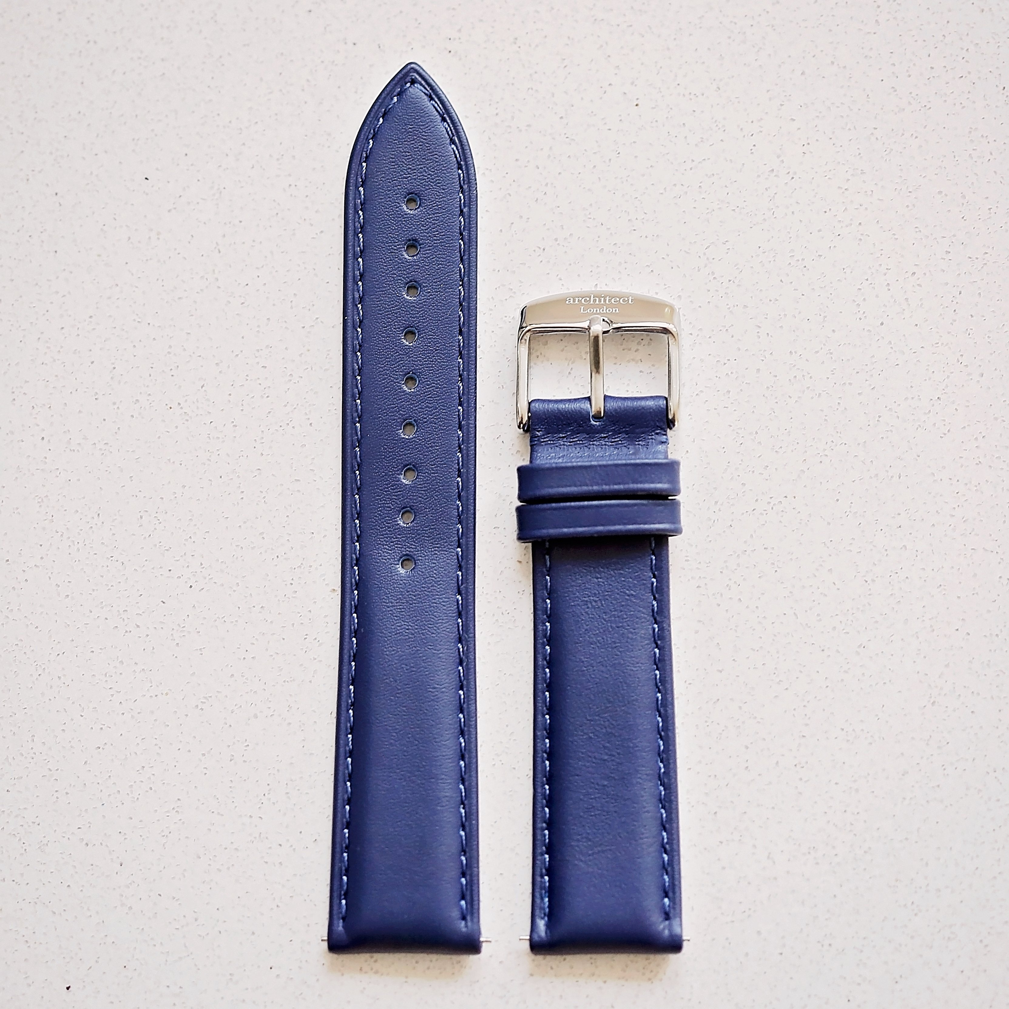 Admiral Blue Snap-Strap – Silver – Genuine Leather – Architect Watches