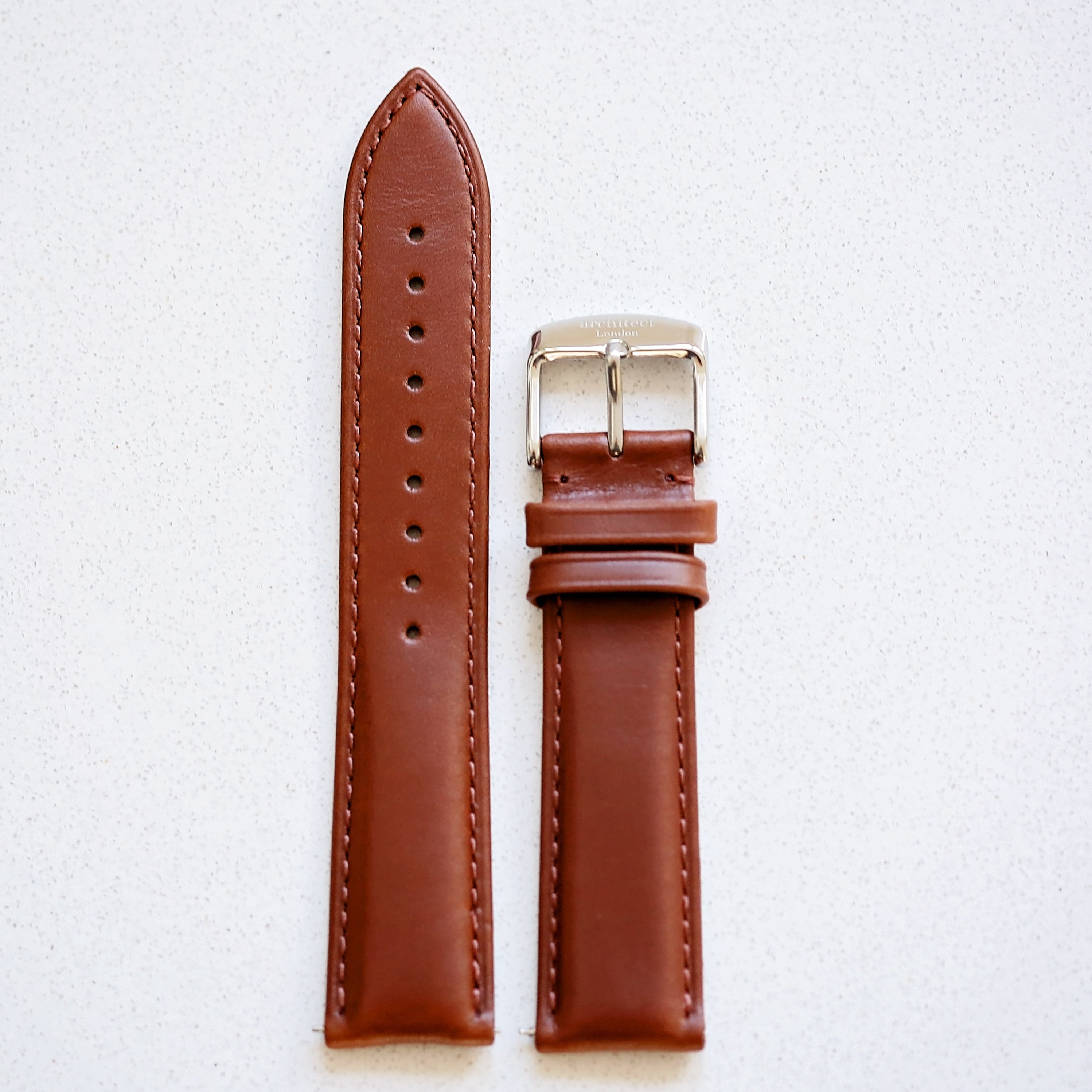 Walnut Snap-Strap – Silver – Genuine Leather – Architect Watches