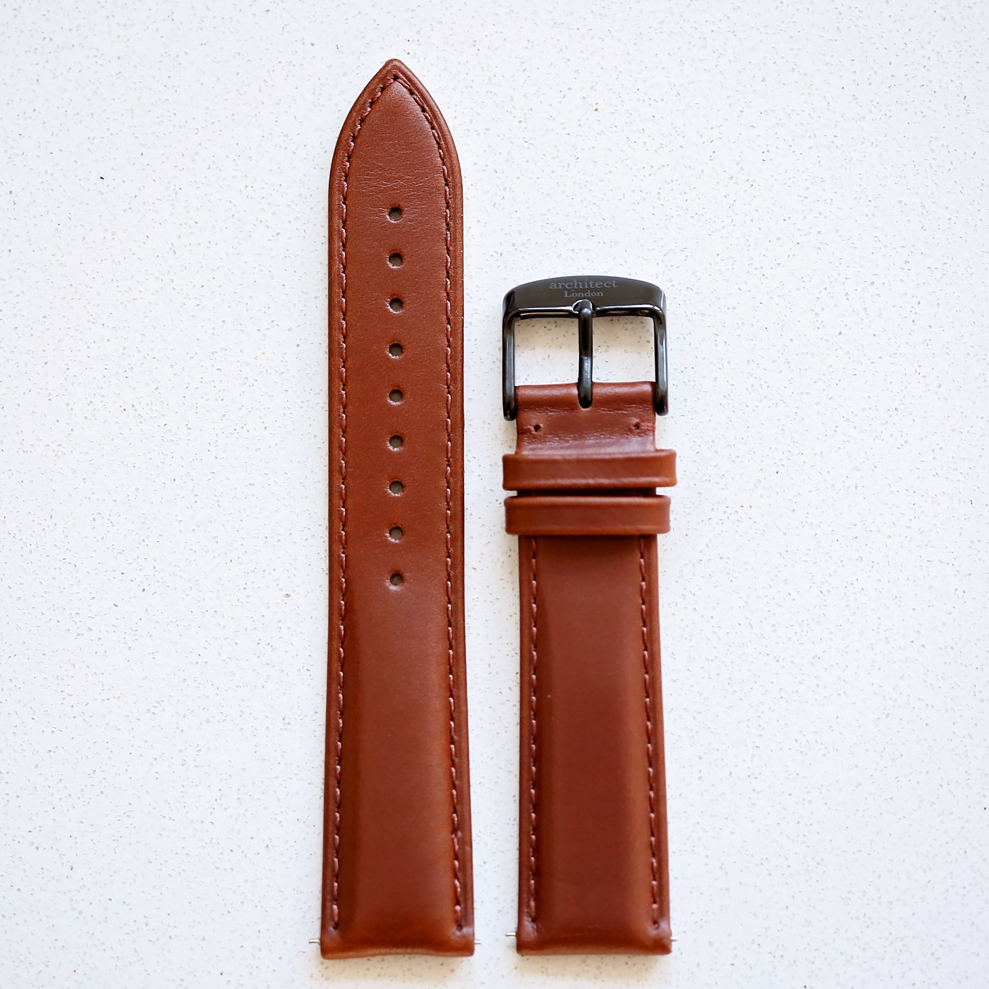 Walnut Snap-Strap – Black – Genuine Leather – Architect Watches