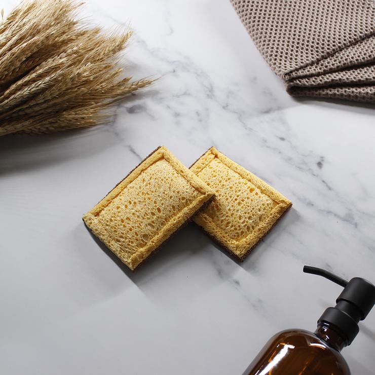 Compostable Scrub, Sponge, Scrub Sponge by Happy Husks Scrub Sponge – Double