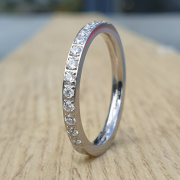 Sparkling Ladies Titanium 2mm Wide Affordable Zircon Glitz Ring UK N / US 6.5 – Rock Solid Rings