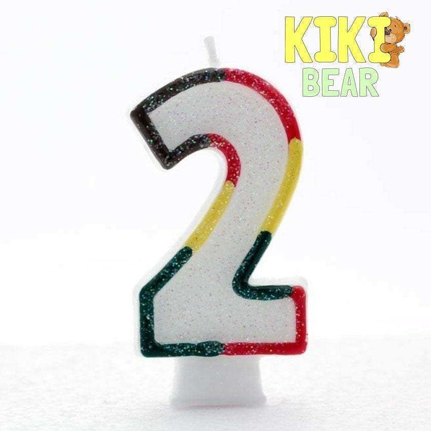 2nd Birthday Double Sided Number Candle – Kiki Bear
