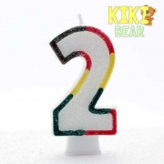 2nd Birthday Double Sided Number Candle – Kiki Bear