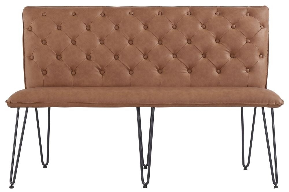 Chair Collection – Studded back 140cm tan bench – Essentials