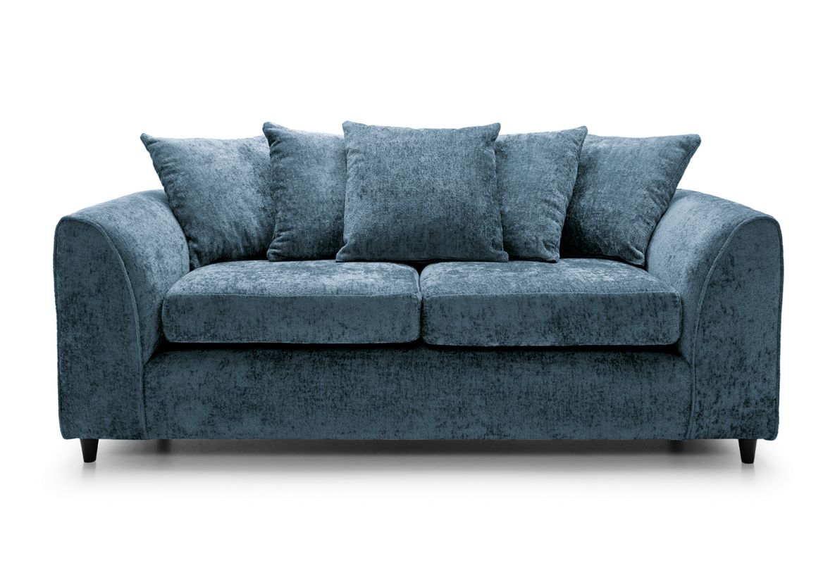 Monaco Fabric Chenille 3 Seater Sofa – Blue – The Online Sofa Shop