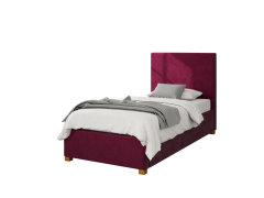 Grey Linen Divan Bed Base or Set Headboard & Mattress 2FT 6″ – Small Single / Berry – Furnishop