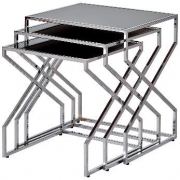 Edinburgh Metal Nesting table – Silver – Novia Furniture