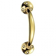 Bow Shaped Cupboard Cabinet Door Handle – 150mm (6 inch) – Polished Brass – Golden Grace – My Door Handles