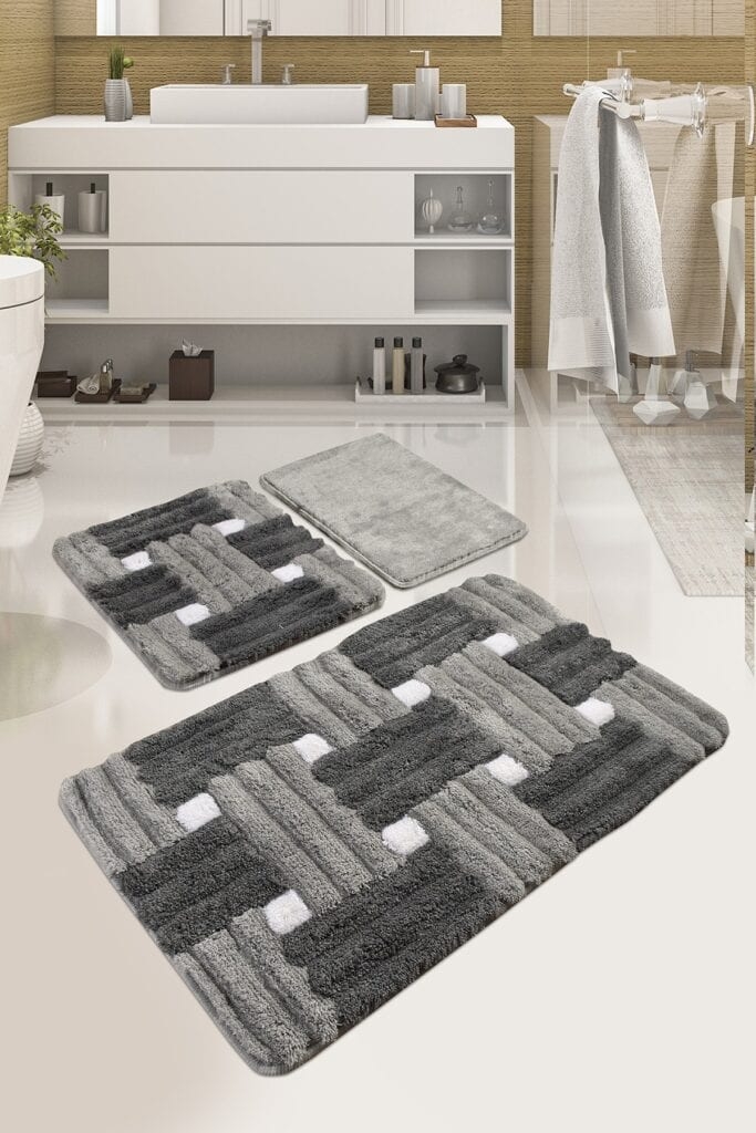 Bathmat Set (3 Pieces) – Piazza – Grey