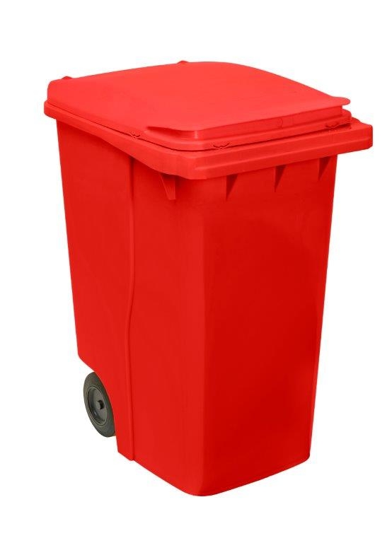 360L Two Wheel Plastic Bin – Red