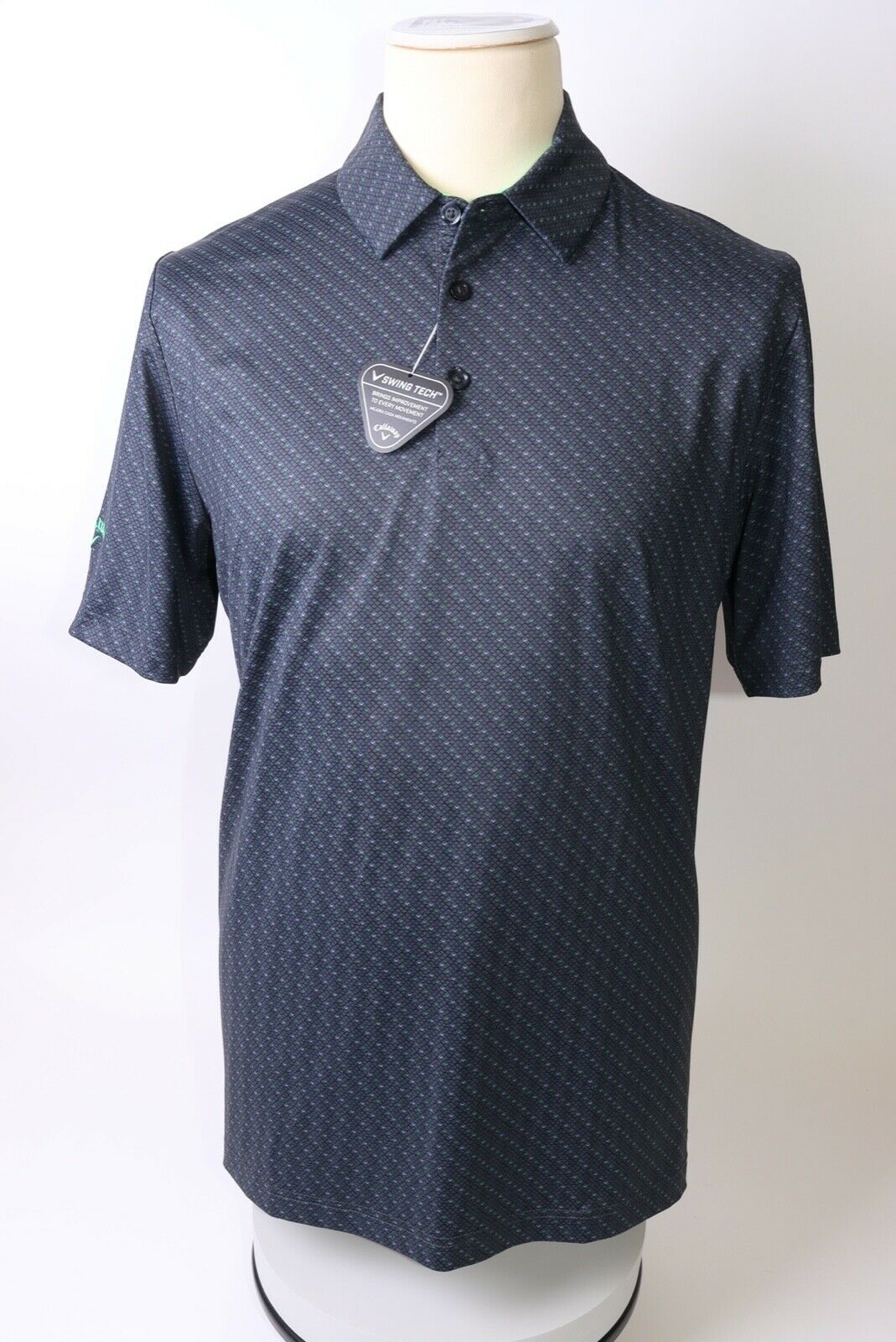 Callaway Men’s All over Chev Polo – L – Black – Get That Brand