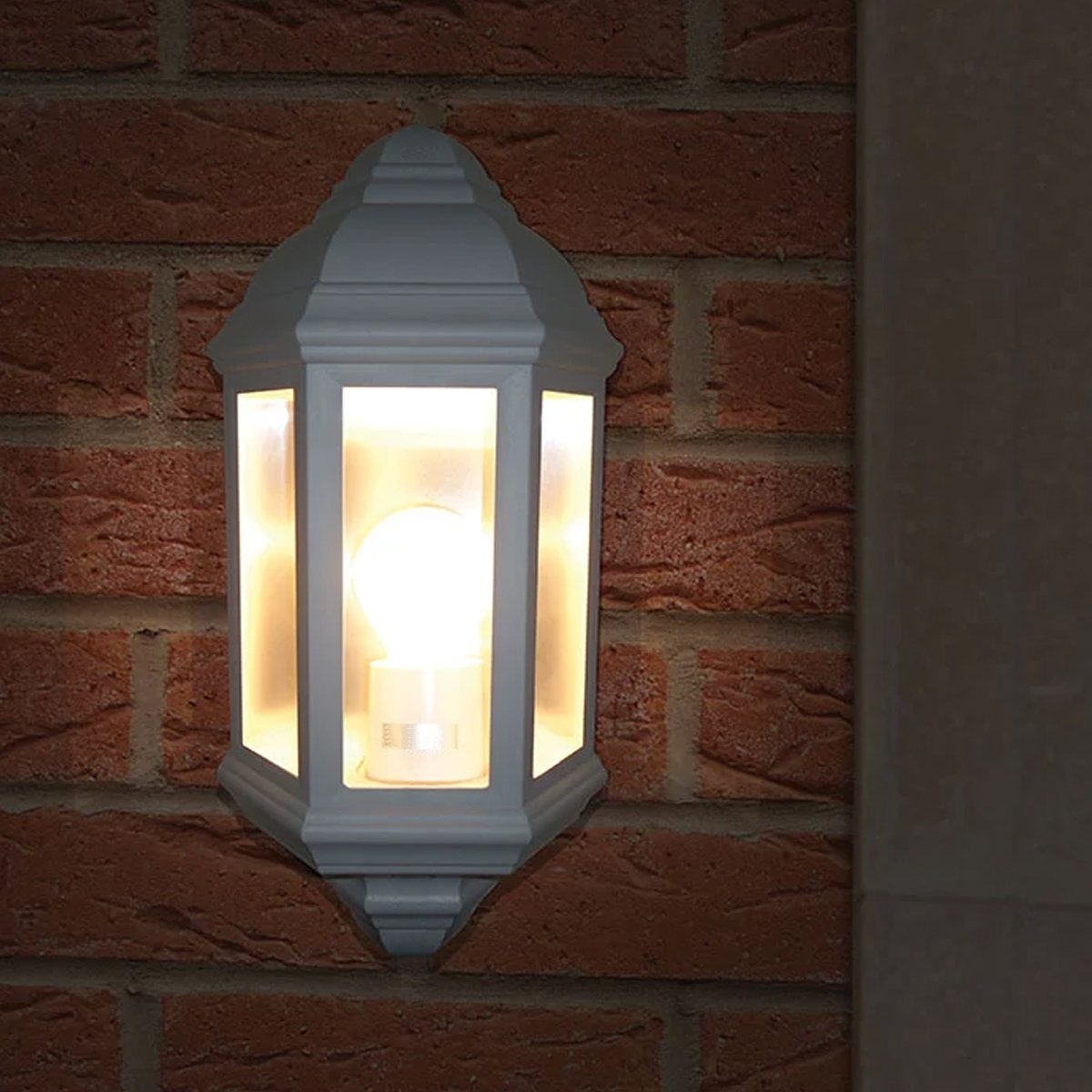 Vintage Style Half Lantern Outdoor Wall Light – Choice Of Colours White – CGC Retail Outlet