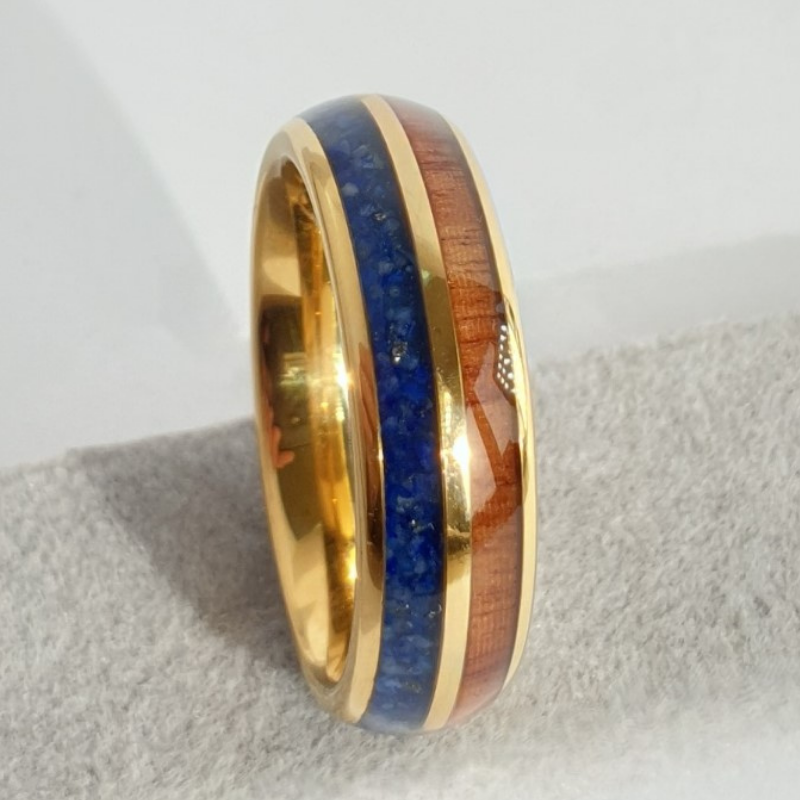 Black Blue Green Opal Polished Tungsten Mens 8mm Wedding Wonder Ring UK Q / US 8 – Rock Solid Rings