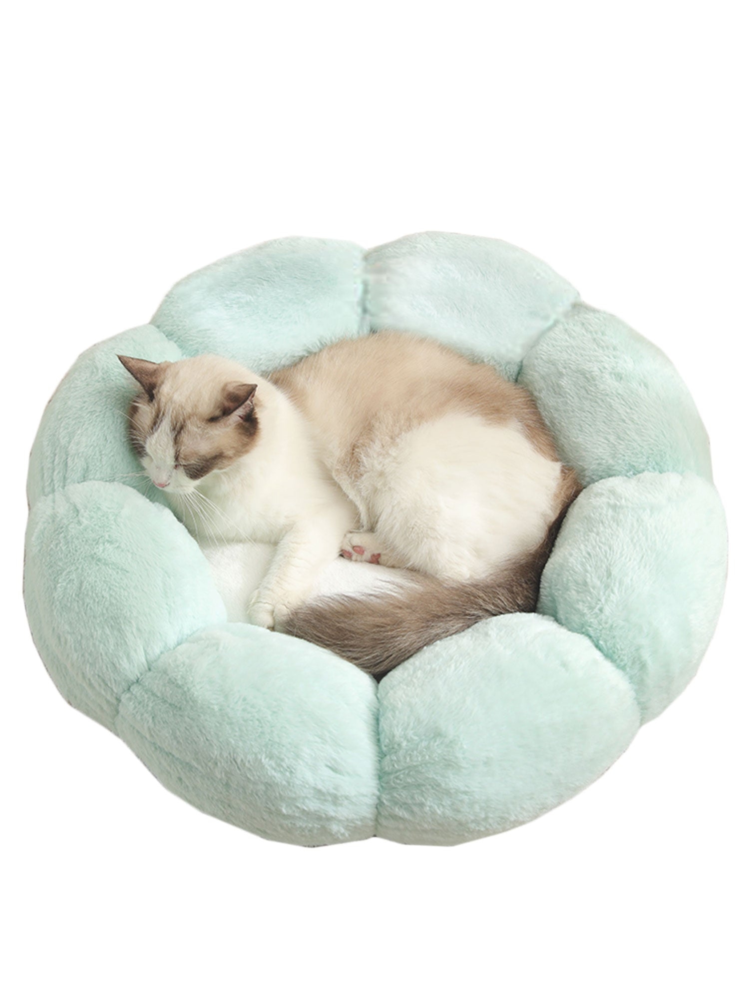 Round Donut Plush Pet Bed – Grey – BSpoiled